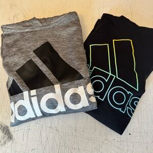 adidas Kids Gray and Black bundle sweatshirt and long sleeve T-shirt
